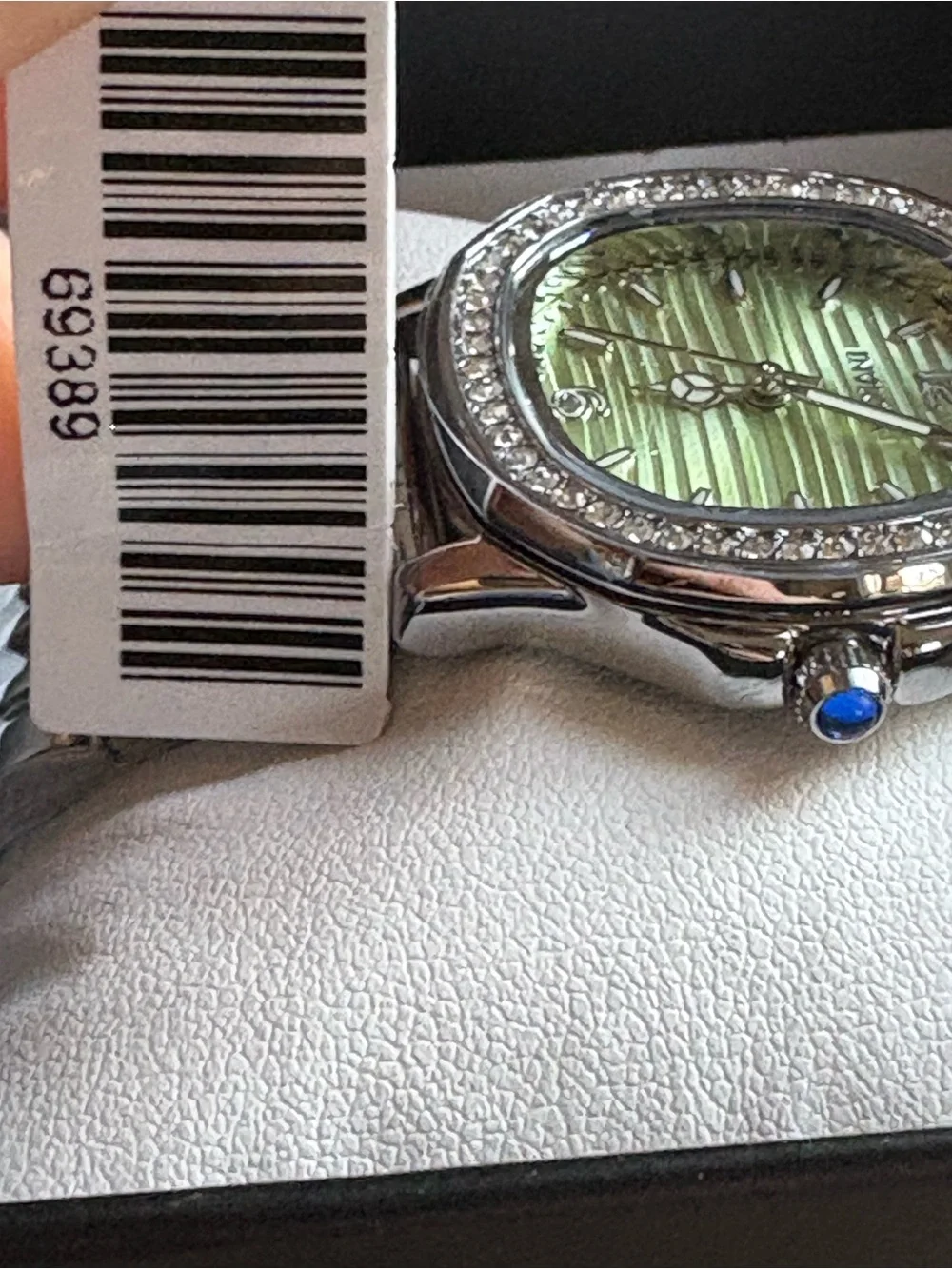 Invicta Silver Bracelet Watch with Light Green Dial and Crystal Bezel 69389